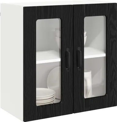 Produktbild von vidaXL Wandglas-Schrank LUCCA Schwarze Eiche 60 x 31 x 60 cm