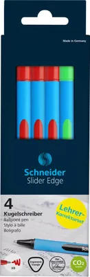 Produktbild von SCHNEIDER Kugelschreiber Slider Edge XB 4er Stiftebox, Lehrer-Korrekturset