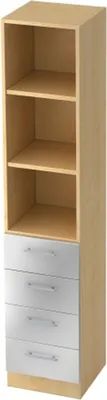 Produktbild von SIGNA G 7600 RE - Ahorn/Silber 5 OH Schrank mit 4 Schüben Relinggriff Kunststoff