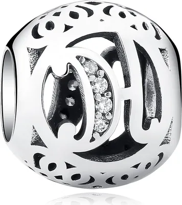 Produktbild von PANDACHARMS Kugel Buchstabe H Charm , 925er Sterling Silber, passt zu Pandora