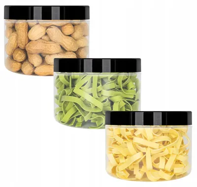 Obrázek produktu pro Kamaju dózy na skladování, objem 0,5 litru, sada 3 kusů, barva černá