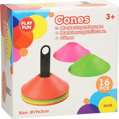 Image de Set de cônes d'entraînement Playfun - Cônes de marquage en plastique pour le sport et le jeu