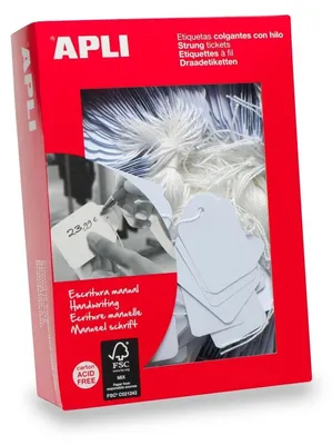 Produktbild von Hängeetiketten Anhängeetiketten Etiketten - Weiß - 22 x 35 mm - 500 Stück - Für Büro und Innenbereich