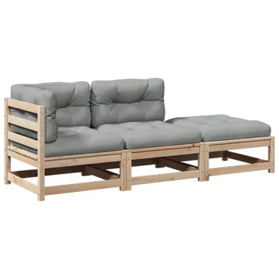 Produktbild von vidaXL 3-tlg. Garten-Sofagarnitur mit Kissen Massivholz Kiefer