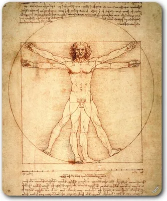 Produktbild von Leonardo Da Vinci Mauspad - Vitruvianischer Mensch, Circa 1490 (23 x 19 cm)
