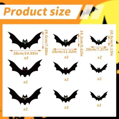 Produktbild von 18 Stück Fledermaus Deko für Halloween