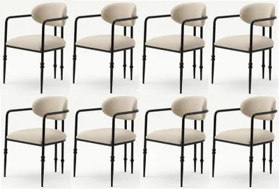 Obrázek produktu pro Sada béžových židlí: 8 židlí, pohodlné jídelní židle, design