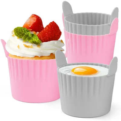 Produktbild von Silikonform Heißluftfritteuse 4 Stück BPA-frei Antihaft Auflaufförmchen 7.5 cm