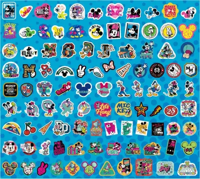 Obrázek produktu pro Sada samolepek Mickey & Friends, 100 kusů, smíšený sortiment (20)