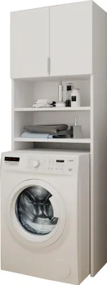 Produktbild von KIER FURNITURE Waschmaschinenschrank - 2 Regale und SchrankWeiß