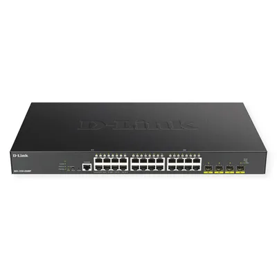 Obrázek produktu pro D-Link DGS-1250-28XMP, Řízený, L3, Gigabit Ethernet (10/100/1000), Plně duplexní režim, Podpora napájení po Ethernetu (PoE), Instalace do racku