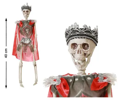 Obrázek produktu pro Halloweenská dekorace Středověký král kostlivec 40 cm