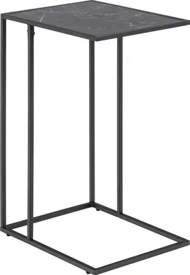 Obrázek produktu pro Odkládací stolek >Inverness< v matné černé barvě z MDF a kovu – 43 x 63 x 35 cm (š x v x h)