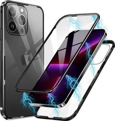 Immagine prodotto di Custodia magnetica per iPhone 13 Pro Max custodia protettiva cover vetro telefono cellulare custodia blindata