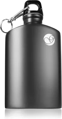 Productafbeelding van Aluminium drinkfles, 0,5 liter, zwart, met karabijnhaak, geschikt voor buitenshuis