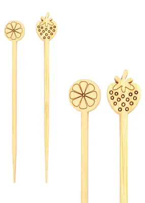 Produktbild von 200x Picker "Früchte" aus Bambus 9cm