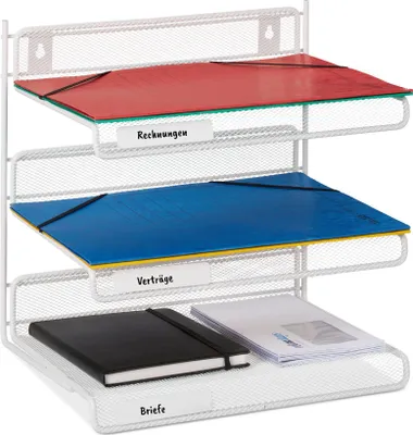 Obrázok produktu pre Kovový zásobník na dokumenty s 3 priehradkami RD44601