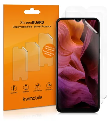 Produktbild von kwmobile 3x Displayschutzfolie kompatibel mit Samsung Galaxy A02s Folie - klare Schutzfolien Set in transparent