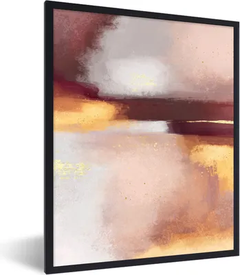 Produktbild von MuchoWow® Gerahmtes Poster Malen - Abstrakt - Pastell 60x80 cm - Poster mit Schwarzem Bilderrahmen Wandposter Rahmen Foto Bilder - Premium - Wanddeko Wohnzimmer