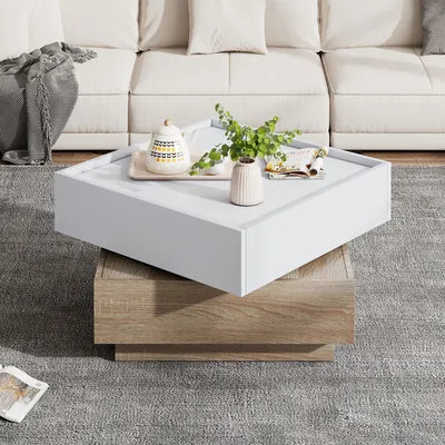 A modern living room setting with a sectional sofa and a coffee table.