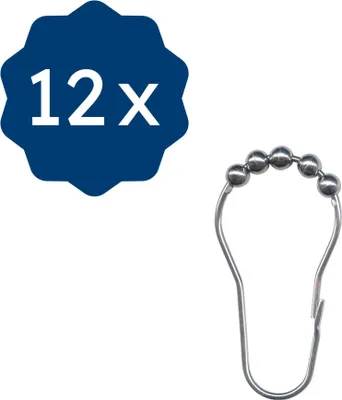 Produktbild von Kleine Wolke Duschvorhang-Ringe BOCCIA Chromfarben Set 12-teilig