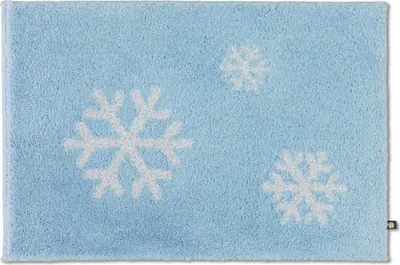 Produktbild von Rhomtuft Badteppich Schneeflocke eckig 80 x 160 cm  Farbe air/weiss-silberlulex