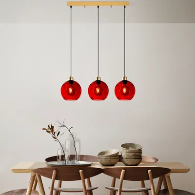 Produktbild von Opviq, Benek - 20-14351, Kronleuchter, Rot, METALLKÖRPER, 70 x 20 x 40 - 120 cm