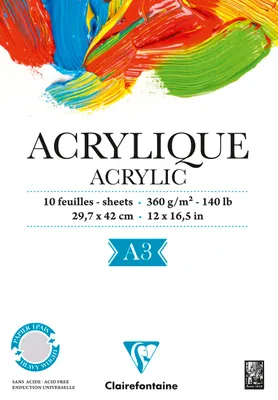 Produktbild von Clairefontaine 3329680963090, Kunstdruckpapierblock, 360 g/m², 10 Blätter