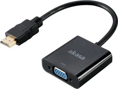 Obrázok produktu pre Akasa AK-CBHD15-20BK, 0,2 m, VGA (D-Sub), Typ HDMI (štandard), Samec, Samica, Čierna