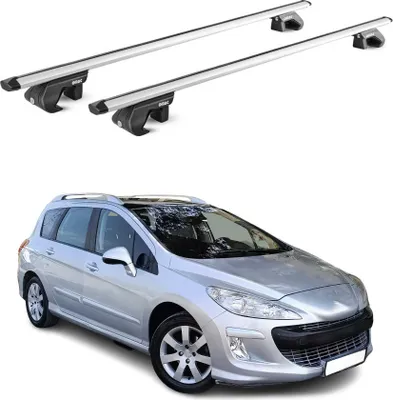 Produktbild von Dachträger Grundtäger für Peugeot 308 Kombi 2007-2013 90kg Alu Silber 2 tlg ABE