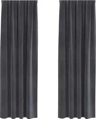 Zdjęcie produktu dla vidaXL Zasłony zaciemniające 2 szt. jasnoszare 140 x 245 cm aksamitne