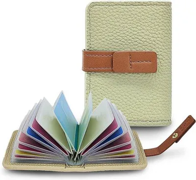 Immagine prodotto di Portacarte da visita da donna grigio, 22 scomparti, Pelle finta, 10,5x7x2,5 cm, compatto