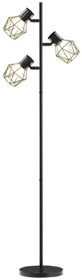 Obrázek produktu pro Stojací lampa se třemi žárovkami – nastavitelné hlavice | Barva: Černá | Rozměry: 28 x 41 x 169 cm