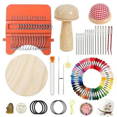 Stop-Loom-Set, 14 Haken, mit Stoppilz, 50 Garnen, Reparaturset für Kleidung