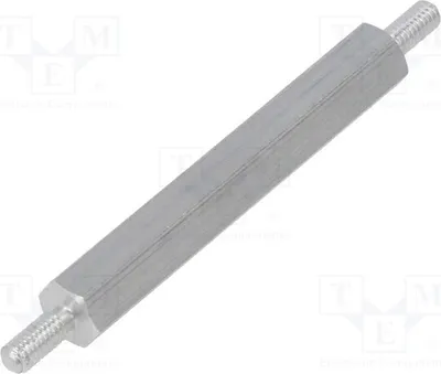Obrázok produktu pre 10 kusov distančných objímok so závitom, vonkajší priemer: M2,5, dĺžka: 35 mm, šesťhranný profil, rozmery: 432 x 35 mm, distančné prvky