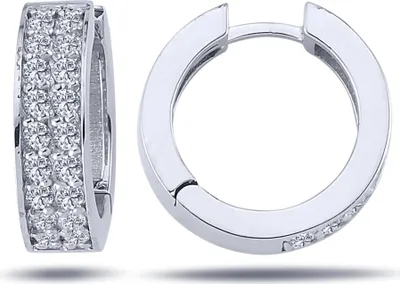 Produktbild von Diamant Creolen Brillant-Schliff in 14 Karat Weißgold