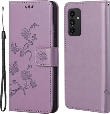 Produktbild von Samsung Galaxy A13 4G Hülle - Coverup Blumen & Schmetterlinge Klapphülle - Lila