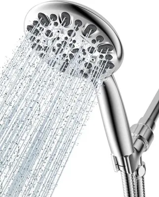 Immagine prodotto di Soffione doccia da 5 pollici, moltiplicatore di pressione, 7 tipi di getto, cromato