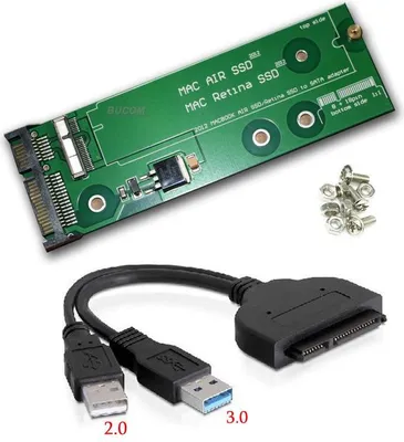 Produktbild von SSD HDD Festplatten SATA USB Adapter Caddy Kartenleser für Apple MacBook 11" 13" 2012 A1465 A1466 A1425 A1398 A1502