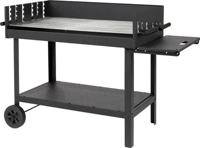 A black charcoal grill on a white background.