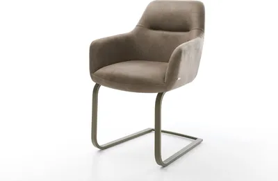 Produktbild von DELIFE Freischwinger Pejo-Flex Mikrofaser Anthrazit Vintage Freischwinger flach Effektfinish Titan Taschenfederkern