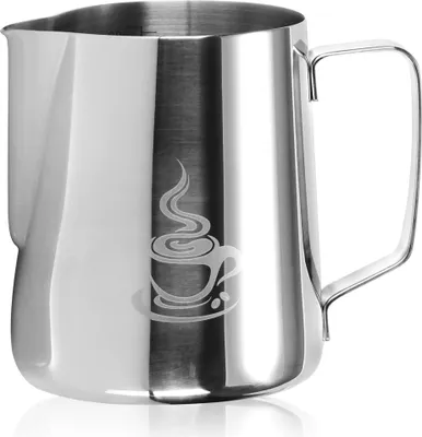 Produktbild von COM-FOUR® Milchkännchen - Edelstahl Milchkanne zum Aufschäumen - Milchaufschäumer Kännchen 600 ml - Milchkännchen mit Ausgießer und Messskala