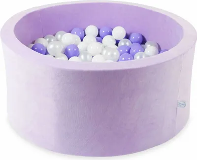 Zdjęcie produktu dla Basen z kulkami 90x40 Velvet Soft Purple - Z 300 kulkami / Biały, masa perłowa, wrzosowy