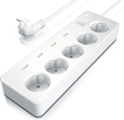 Produktbild von BEARWARE Steckdosenleiste Mehrfachsteckdose Steckerleiste 3680W, 5-fach
