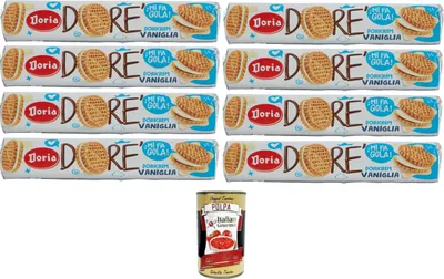 Produktbild von Doria - Dorè Doricrem Gusto Vaniglia Tubo Dorè Doricrem Vanillearoma Tube 8x150gr + Italian Gourmet polpa 400g