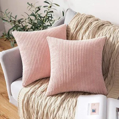 Obrázok produktu pre Ibenzoa® Sada 2 vankúšových poťahov 45x45 cm – Kvalitná tkanina s textúrou, odolná, s nenápadným zipsom, dekoratívne vankúšové poťahy vhodné na pohovku a posteľ
