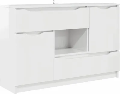 Image de Buffet Blanc brillant 100 x 30 x 65,6 Bois d'ingénierie