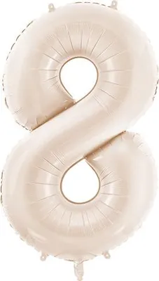 Obrázok produktu pre Fóliový balón Matt Number '8', 86 cm, svetlo béžový