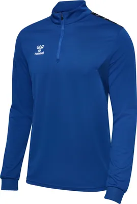 Immagine prodotto di Hummel Authentic Felpa con mezza zip, blu, XL, Unisex,Donna,Uomo