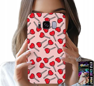 Zdjęcie produktu dla Etui Do Samsung Galaxy S8 - Kobiece, Modne Wzory Lizaki W Serca Case